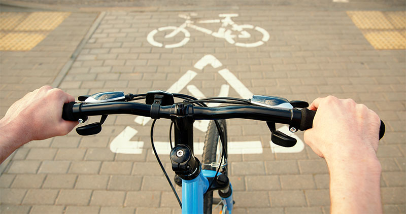 Mountain Bike On The Road